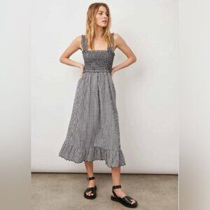 Rails Womens Sun Dress Size XS Black Rumi Black Midi Gingham